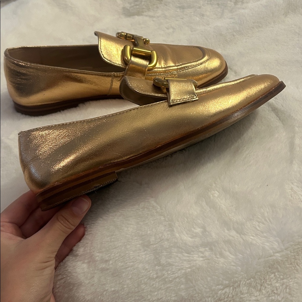 Boden Iris Snaffle Metallic Gold Leather Loafers - Picture 4 of 13